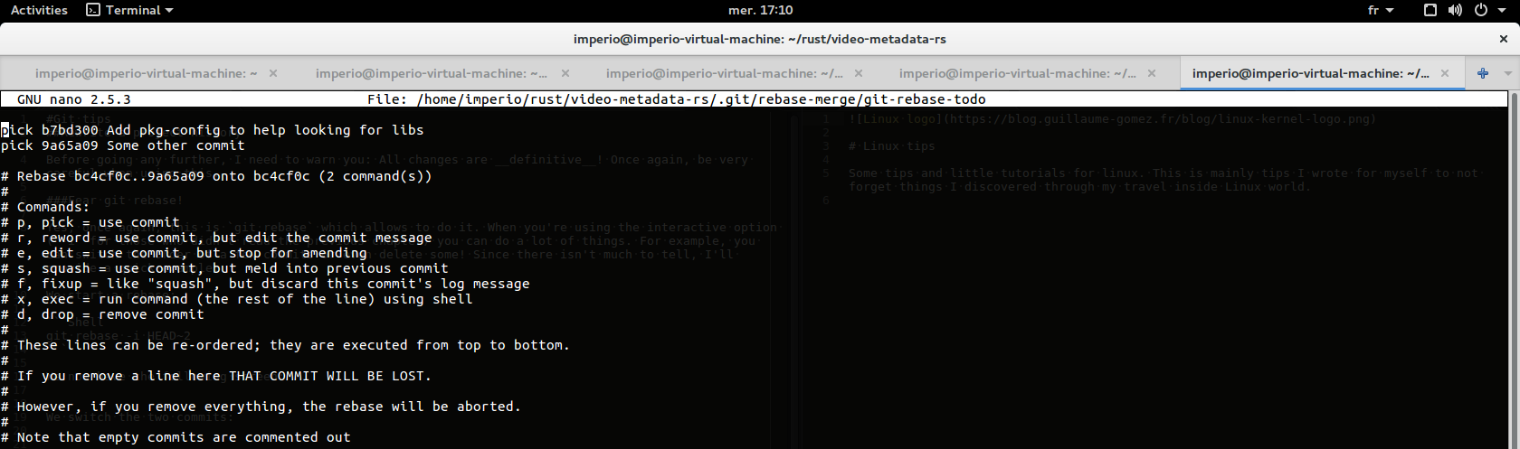 Git rebase screen